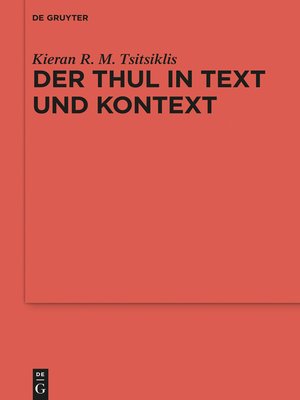 cover image of Der Thul in Text und Kontext